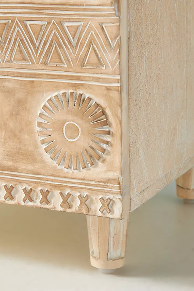 Handcarved Delhi Nightstand Carving Sideboard