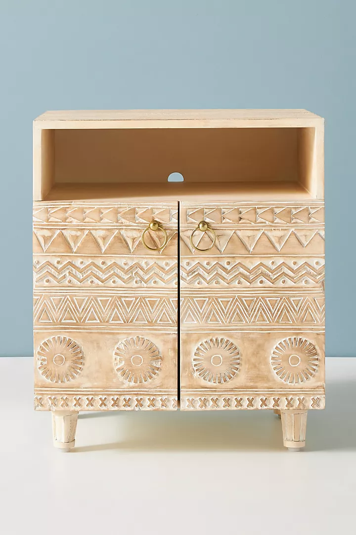 Handcarved Delhi Nightstand Carving Sideboard