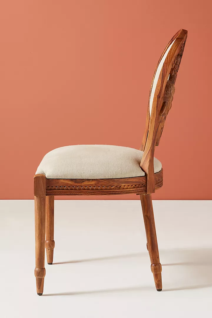 Handcarved Elephant Dining Chair Carving Elegant Motif