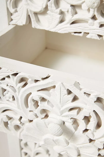 Handcarved Lombok Storage Cabinet Carving Furniture White