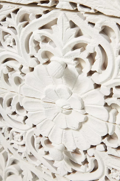 Handcarved Lombok Storage Cabinet Carving Furniture White