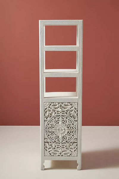 Handcarved Lombok Storage Cabinet Carving Furniture White