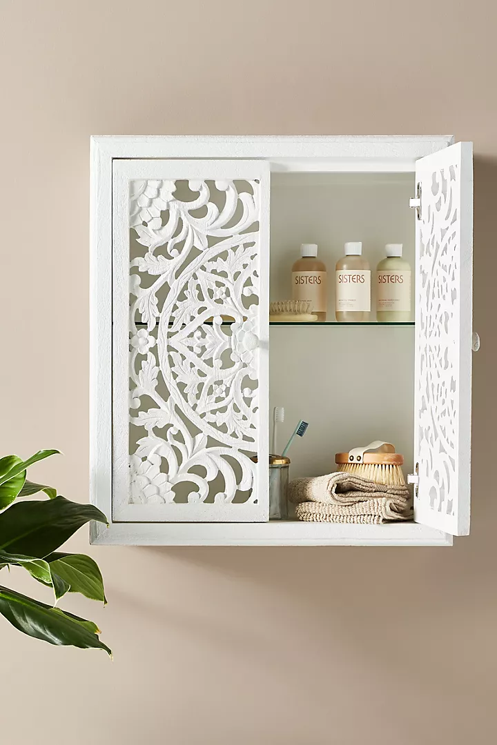 Handcarved Lombok Double Bath Cabinet Carving Furniture