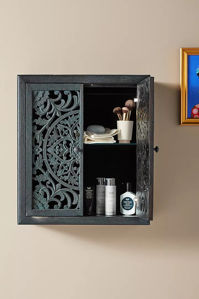 Handcarved Lombok Double Bath Cabinet Carving Furniture