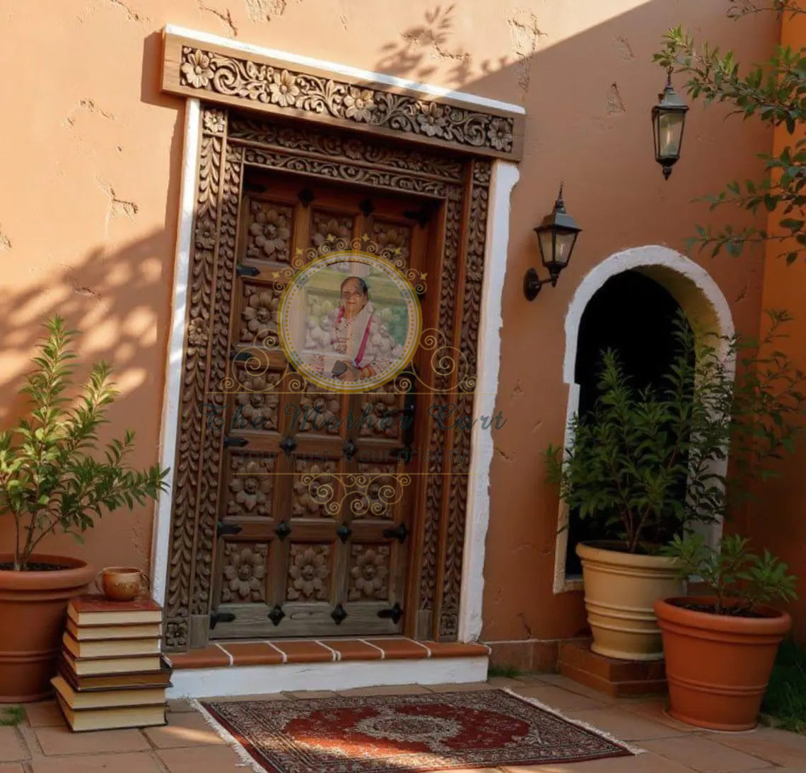 Handcarved Wooden Door | Traditional Floral Interior, Single, Pocket, Barn, French, Panel,  Double, Sliding, Pocket & Temple Door Interior & Exterior, Homes, Villas & Office