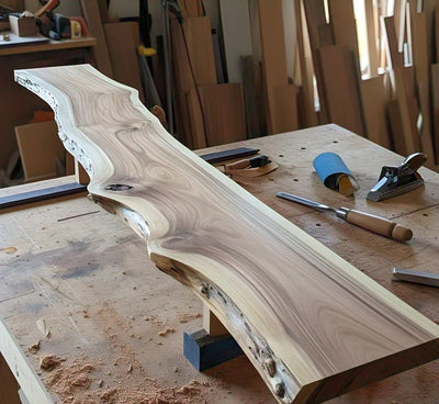 Live Edge Floating Wall Shelves, Teak Wood, Modern Shelf Easy Installation with Included Hardware