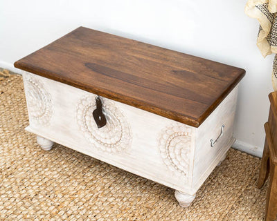 Hand Carved Blanket Box Craving Storge Box