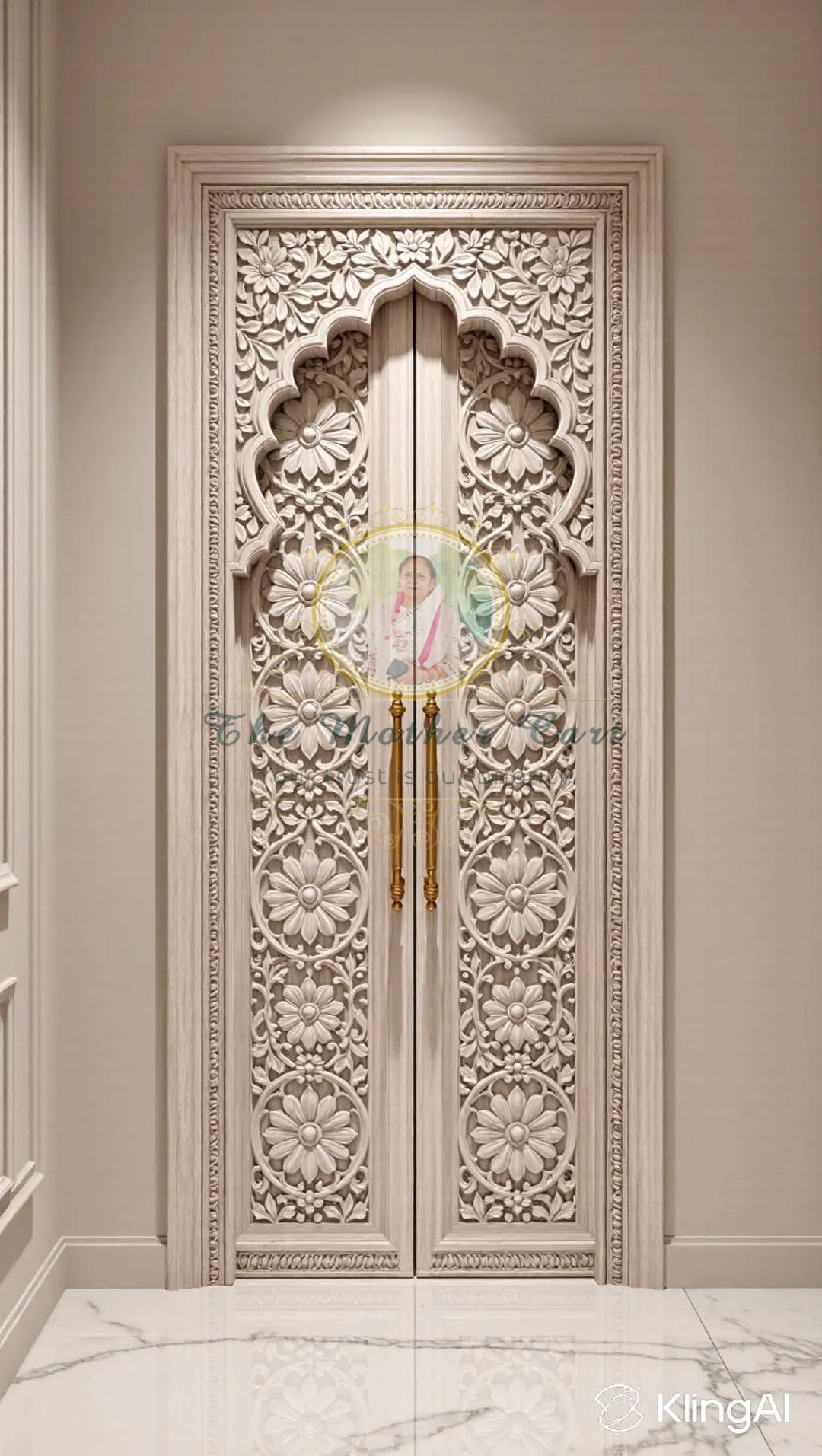 Handcarved Wooden Door | Whitewash Floral Interior, Single, Pocket, Barn, French, Panel,  Double, Sliding, Pocket &amp; Temple Door Interior &amp; Exterior, Homes, Villas &amp; Office