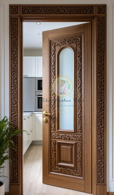 Handcarved Wooden Door |Ornate Panel Carved Interior, Single, Pocket, Barn, French, Panel,  Double, Sliding, Pocket & Temple Door Interior & Exterior, Homes, Villas & Office