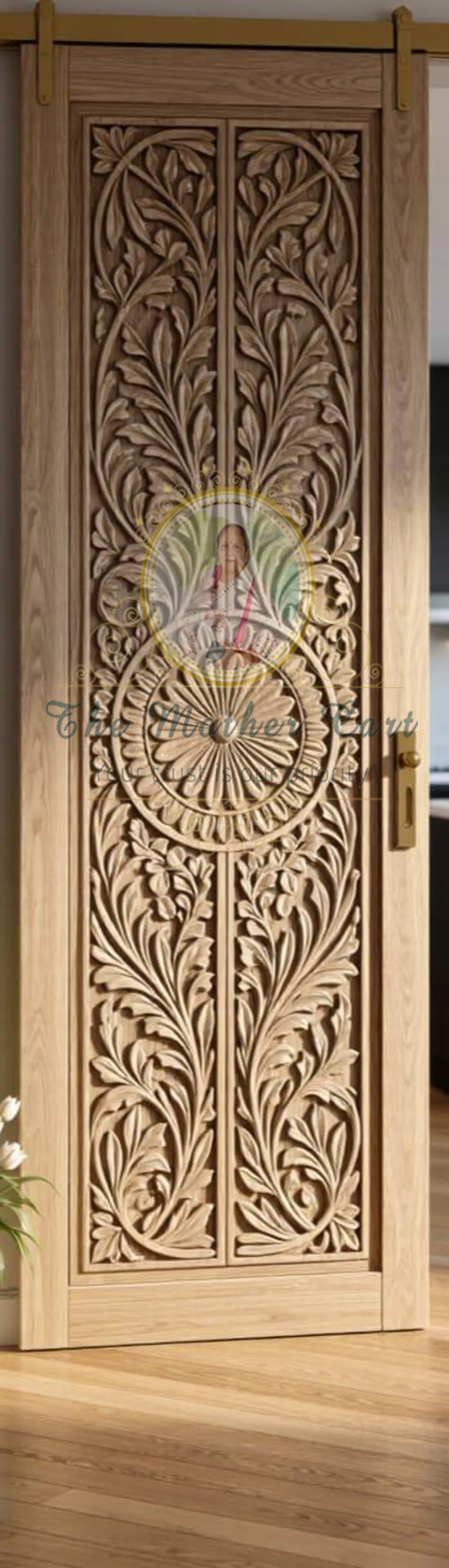 Handcarved Wooden Door | Handcrafted Luxury Floral Mandala Wooden Carved Interior, Single, Pocket, Barn, French, Panel,  Double, Sliding, Pocket &amp; Temple Door Interior &amp; Exterior, Homes, Villas &amp; Office