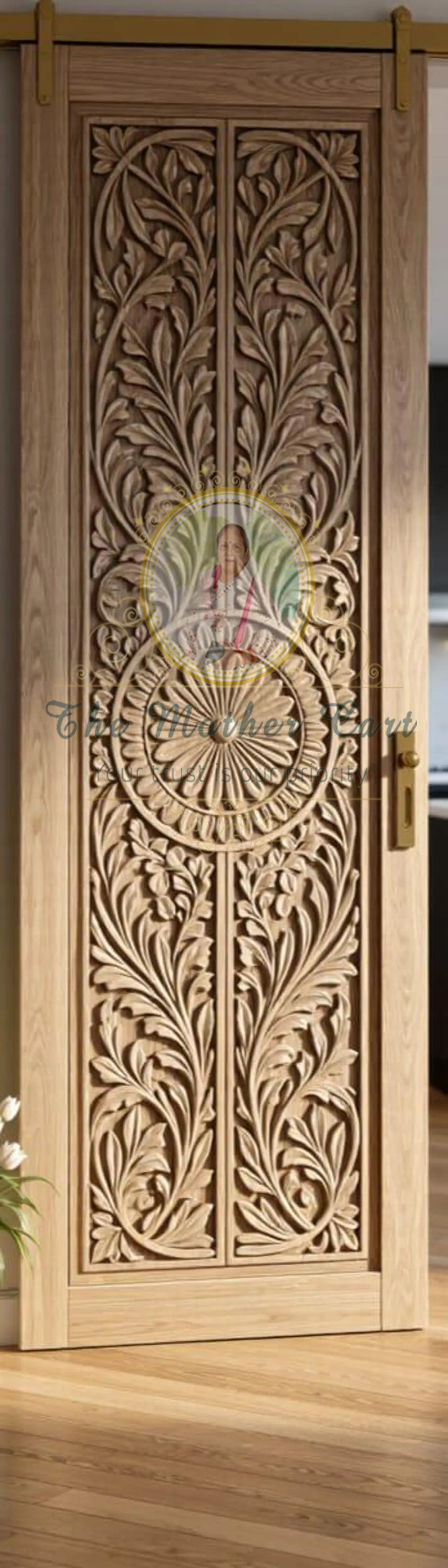 Handcarved Wooden Door | Handcrafted Luxury Floral Mandala Wooden Carved Interior, Single, Pocket, Barn, French, Panel,  Double, Sliding, Pocket &amp; Temple Door Interior &amp; Exterior, Homes, Villas &amp; Office