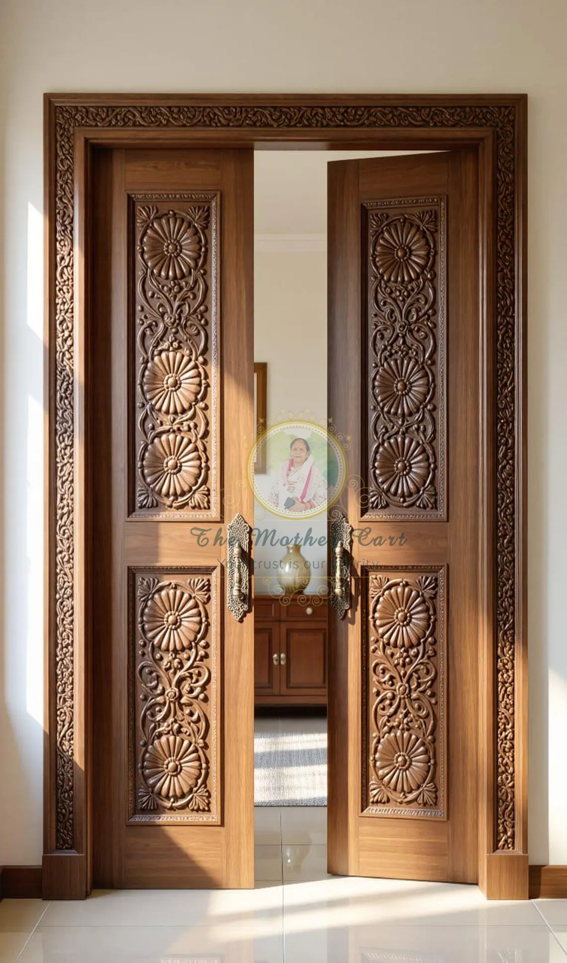 Handcarved Wooden Door | Handcrafted Floral & Geometric Wooden Carved Interior, Single, Pocket, Barn, French, Panel,  Double, Sliding, Pocket & Temple Door Interior & Exterior, Homes, Villas & Office