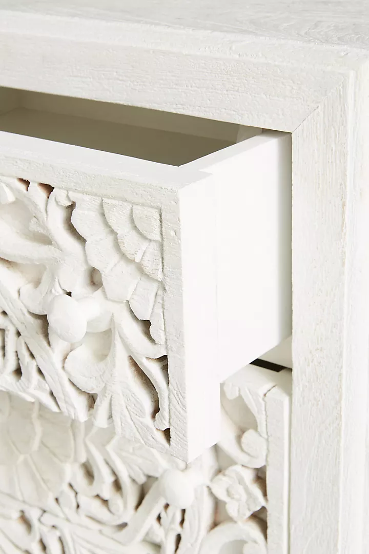 Handcarved Lombok Nightstand Inspired Carving Cutouts Storage Space Bedroom