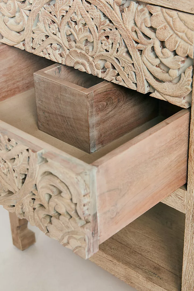 Handcarved Lombok Powder Bathroom Carving Single Vanity