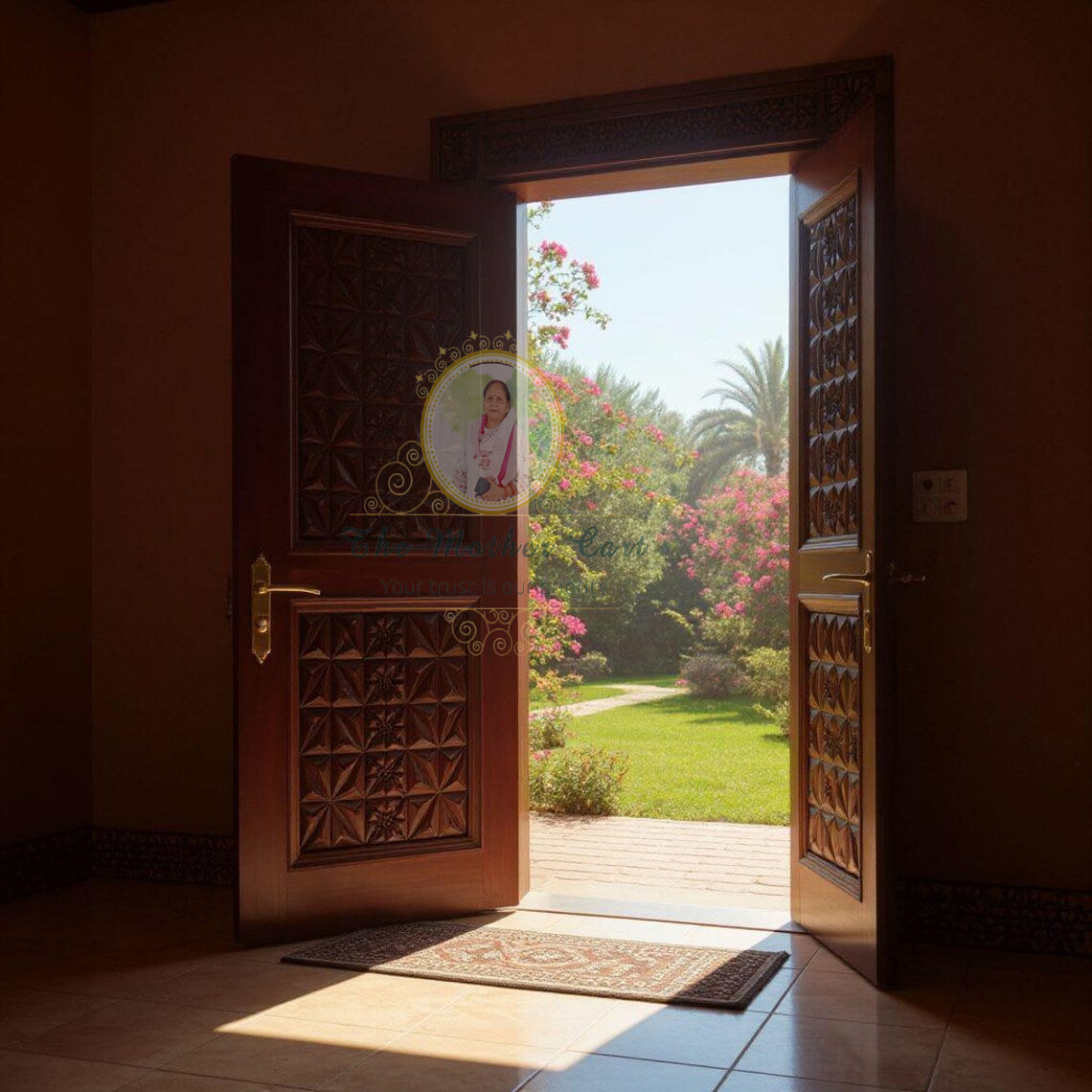 Handcarved Wooden Door | Handcrafted Geometric Floral Pattern Carvings Carved Interior, Single, Pocket, Barn, French, Panel,  Double, Sliding, Pocket & Temple Door Interior & Exterior, Homes, Villas & Office