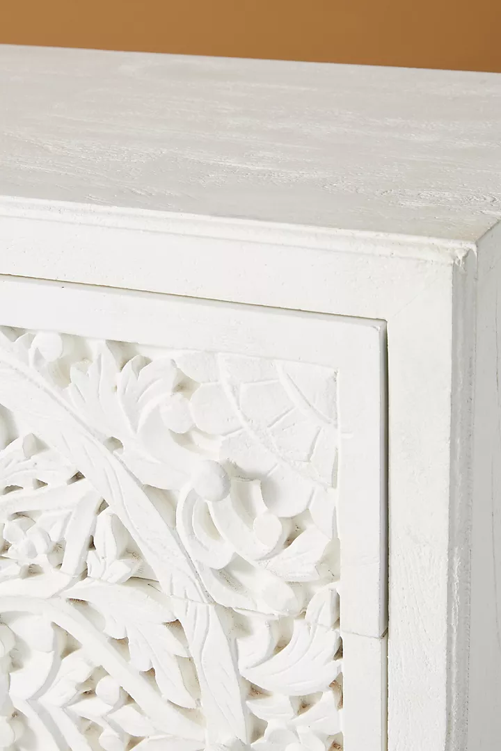 Hand carved Lombok Six-Drawer Dresser Filigree-inspired Cutouts Carving Sideboard Beautifully Furniture