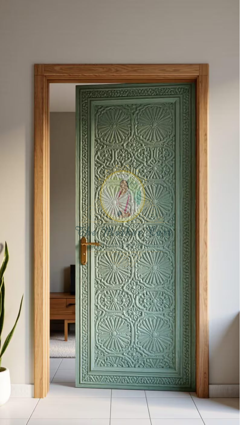 Handcarved Wooden Door | Handcrafted Floral & Geometric Patterns Interior, Single, Pocket, Barn, French, Panel,  Double, Sliding, Pocket & Temple Door Interior & Exterior, Homes, Villas & Office