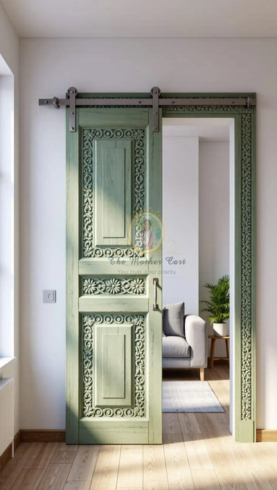 Handcarved Wooden Door | Handcrafted Beautifully Floral Interior, Single, Pocket, Barn, French, Panel,  Double, Sliding, Pocket & Temple Door Interior & Exterior, Homes, Villas & Office