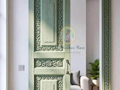 Handcarved Wooden Door | Handcrafted Beautifully Floral Interior, Single, Pocket, Barn, French, Panel,  Double, Sliding, Pocket & Temple Door Interior & Exterior, Homes, Villas & Office