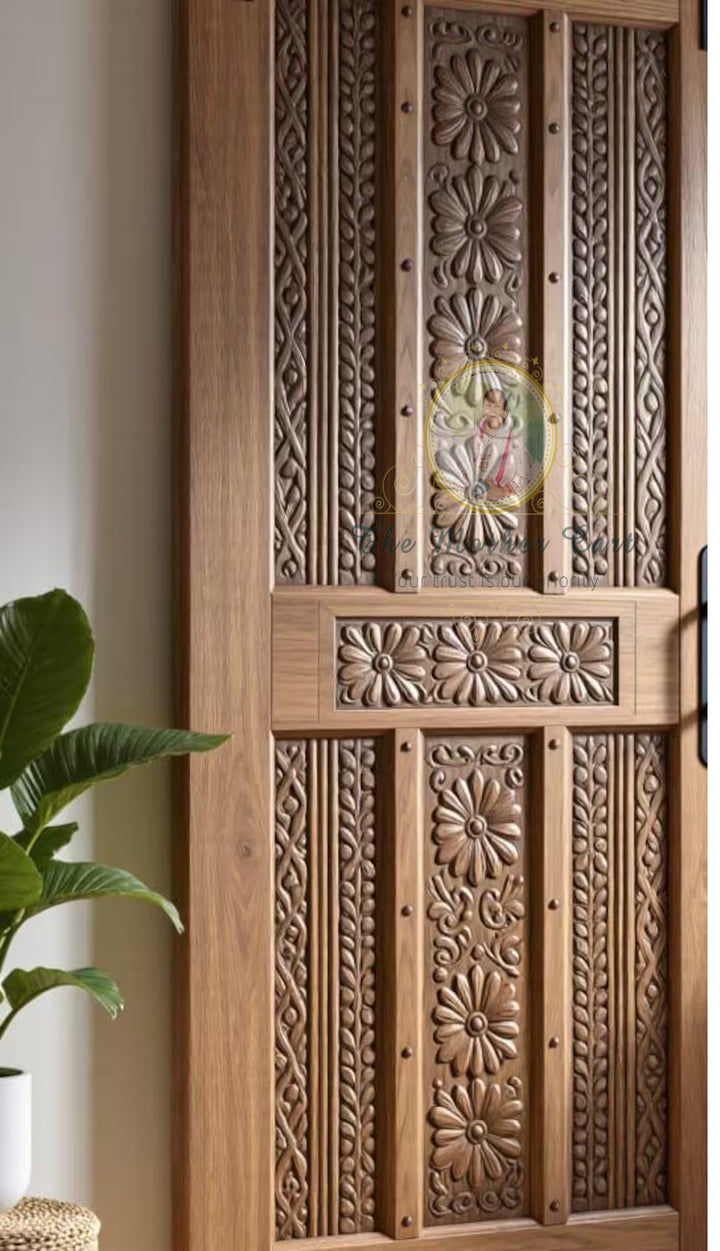 Handcarved Wooden Door | Handcrafted Floral Intricate Carving Interior, Single, Pocket, Barn, French, Panel,  Double, Sliding, Pocket &amp; Temple Door Interior &amp; Exterior, Homes, Villas &amp; Office