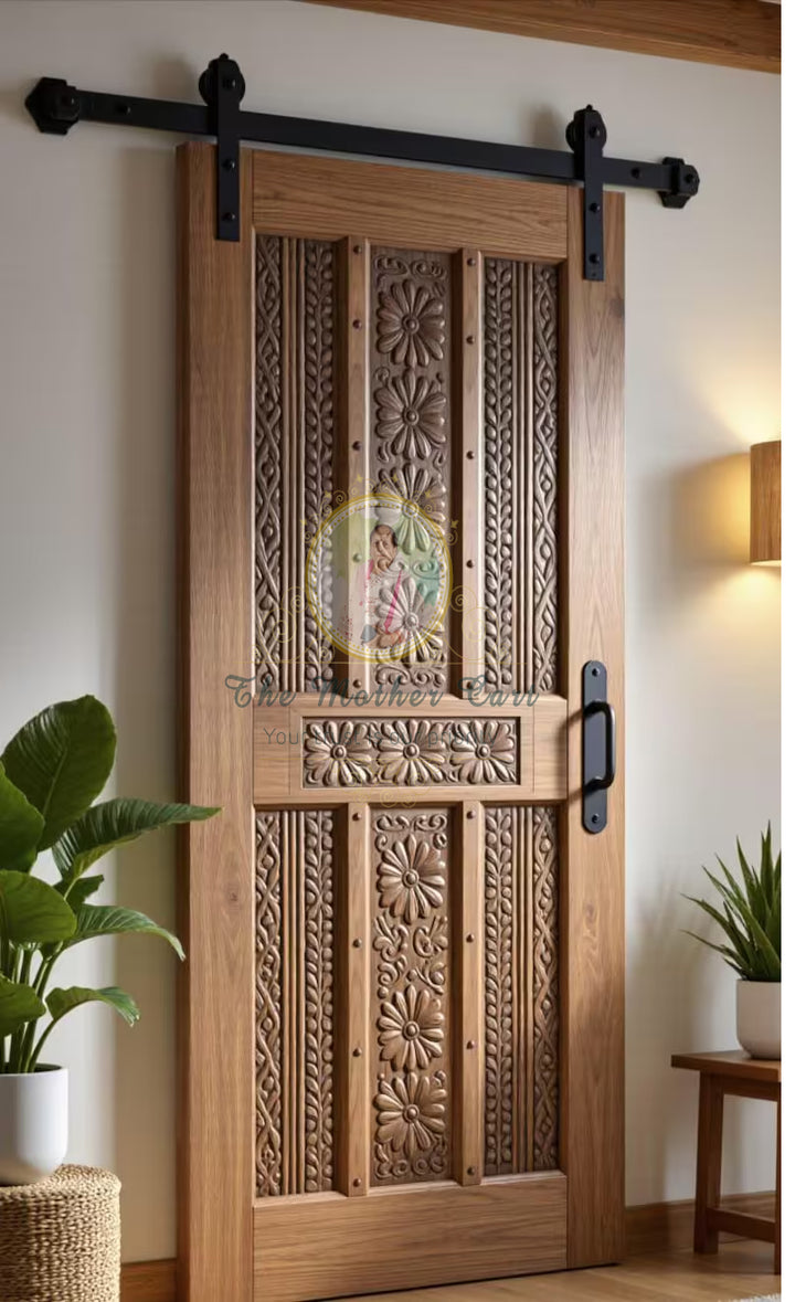 Handcarved Wooden Door | Handcrafted Floral Intricate Carving Interior, Single, Pocket, Barn, French, Panel,  Double, Sliding, Pocket &amp; Temple Door Interior &amp; Exterior, Homes, Villas &amp; Office