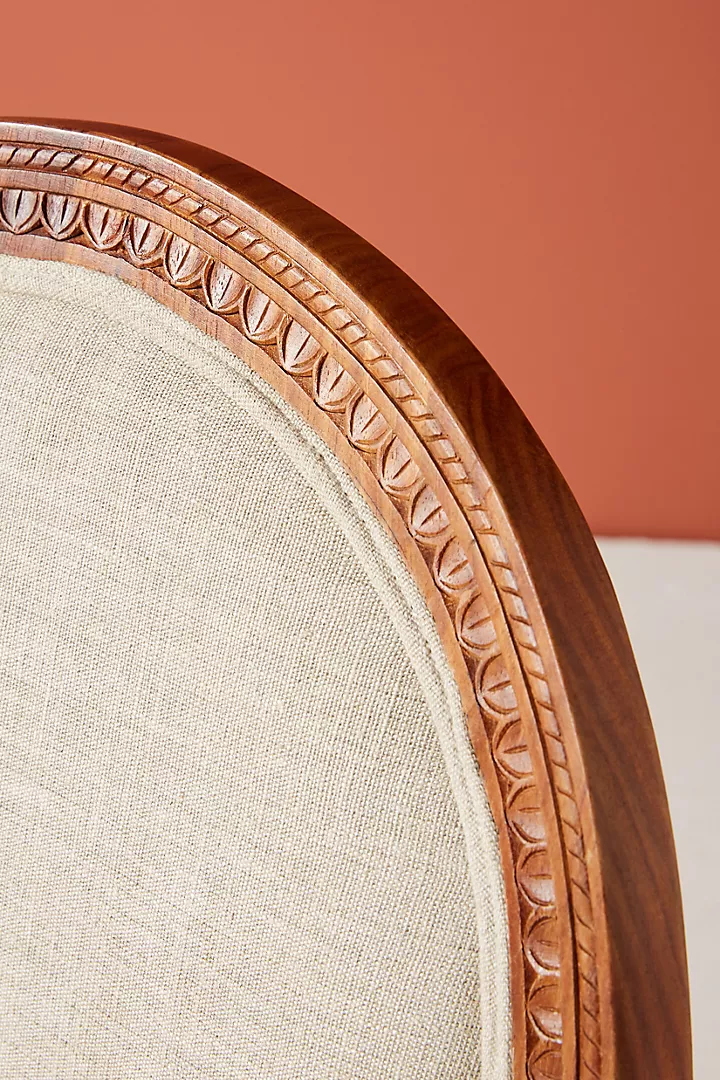 Handcarved Peacock Dining Chair Carving Elegant Motif