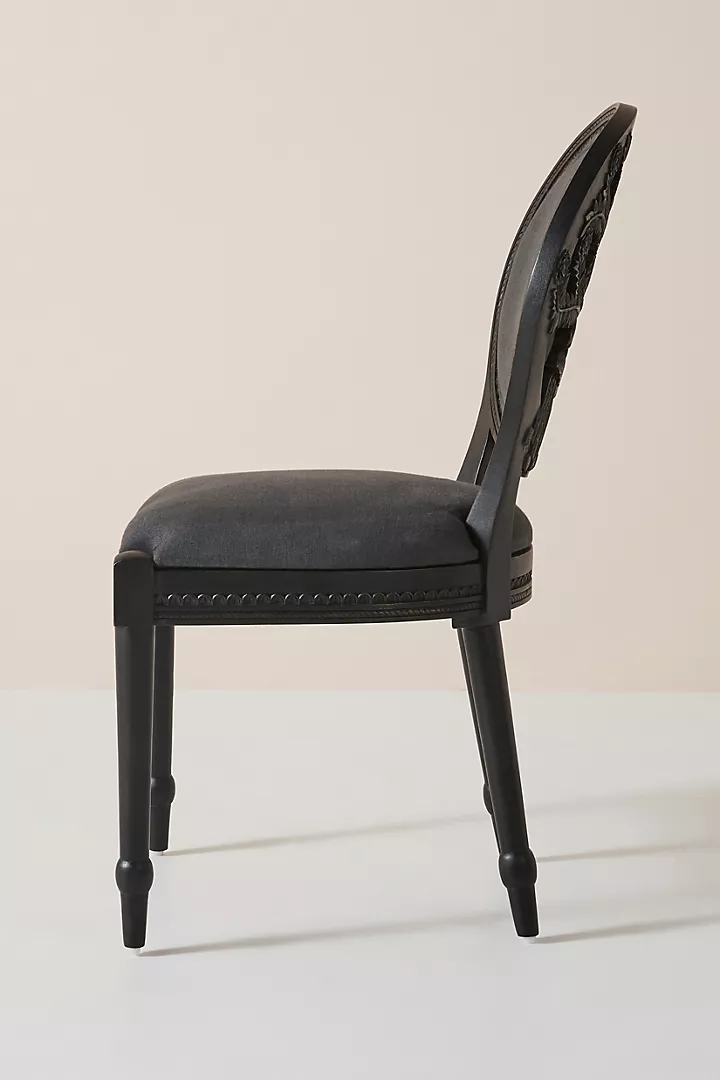 Handcarved Peacock Dining Chair Carving Elegant Motif