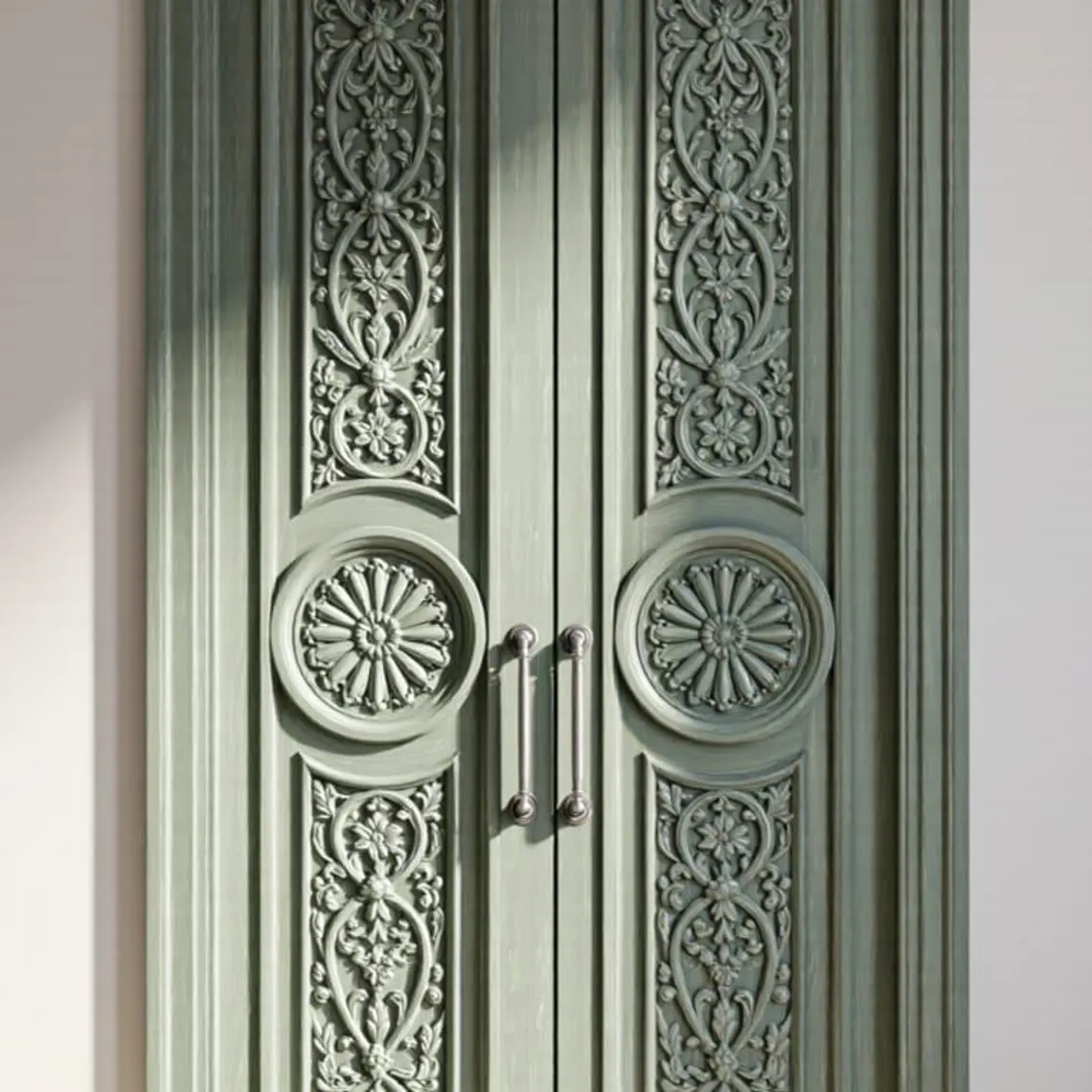 Handcarved Wooden Door | Green Floral Interior, Single, Pocket, Barn, French, Panel,  Double, Sliding, Pocket & Temple Door Interior & Exterior, Homes, Villas & Office