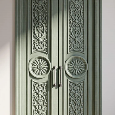 Handcarved Wooden Door | Green Floral Interior, Single, Pocket, Barn, French, Panel,  Double, Sliding, Pocket & Temple Door Interior & Exterior, Homes, Villas & Office