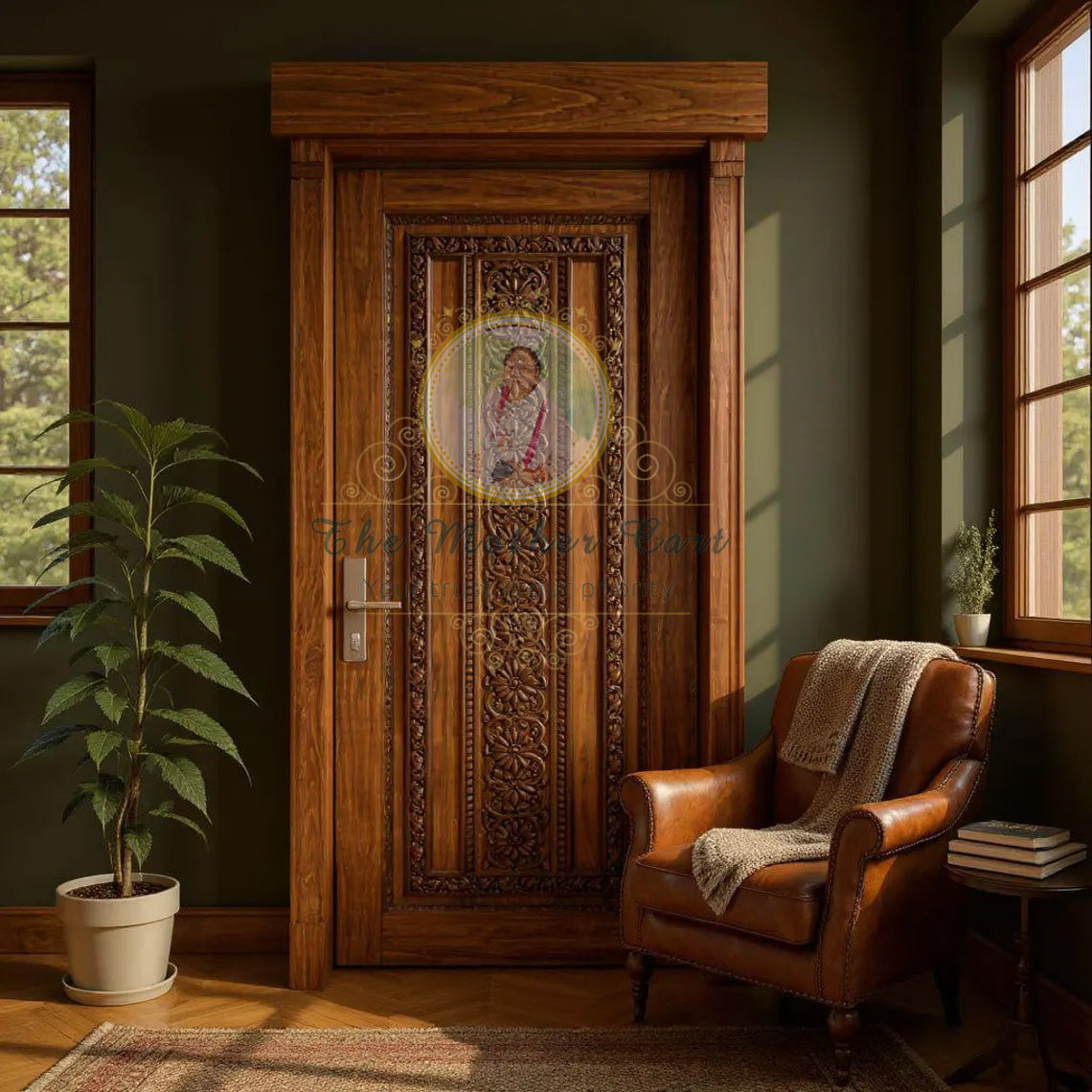 Handcarved Wooden Door | Floral Panel Interior, Single, Pocket, Barn, French, Panel,  Double, Sliding, Pocket & Temple Door Interior & Exterior, Homes, Villas & Office