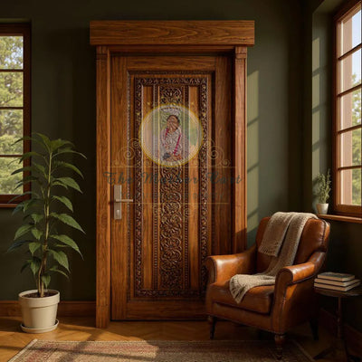 Handcarved Wooden Door | Floral Panel Interior, Single, Pocket, Barn, French, Panel,  Double, Sliding, Pocket & Temple Door Interior & Exterior, Homes, Villas & Office