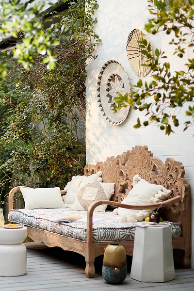 Handcarved Lotus Daybed Carving Sofa Carved Furniture